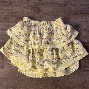 aerie womens yellow floral skirt
